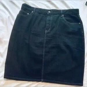 Lauren Jeans Co Ralph Lauren Dark Wash Denim Midi Skirt Women's Size 14